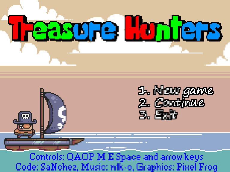 Treasure Hunters ZX Spectrum main menu