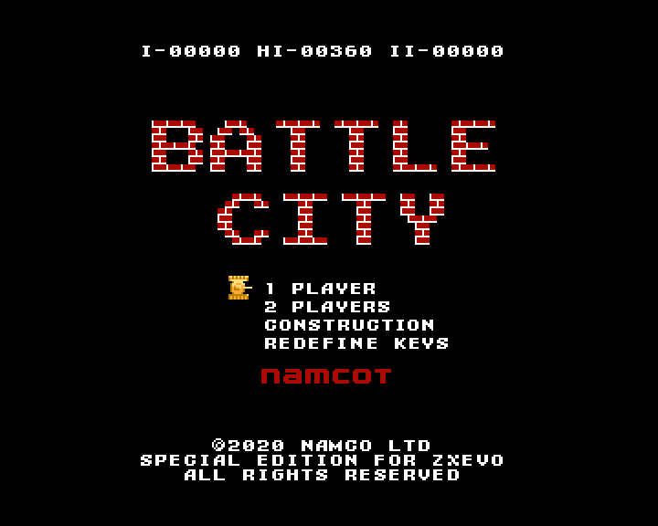 Battle City for TS-Conf menu